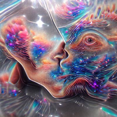 Cosmic Heart Yearning: Holographic Astral Illustration