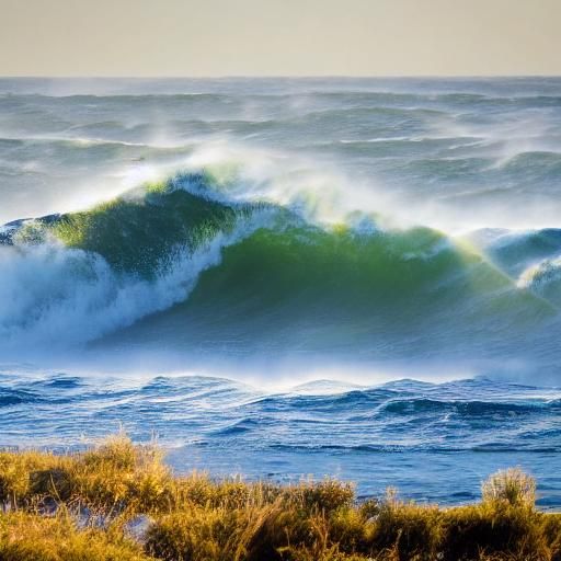 Sunbeams over the Waves