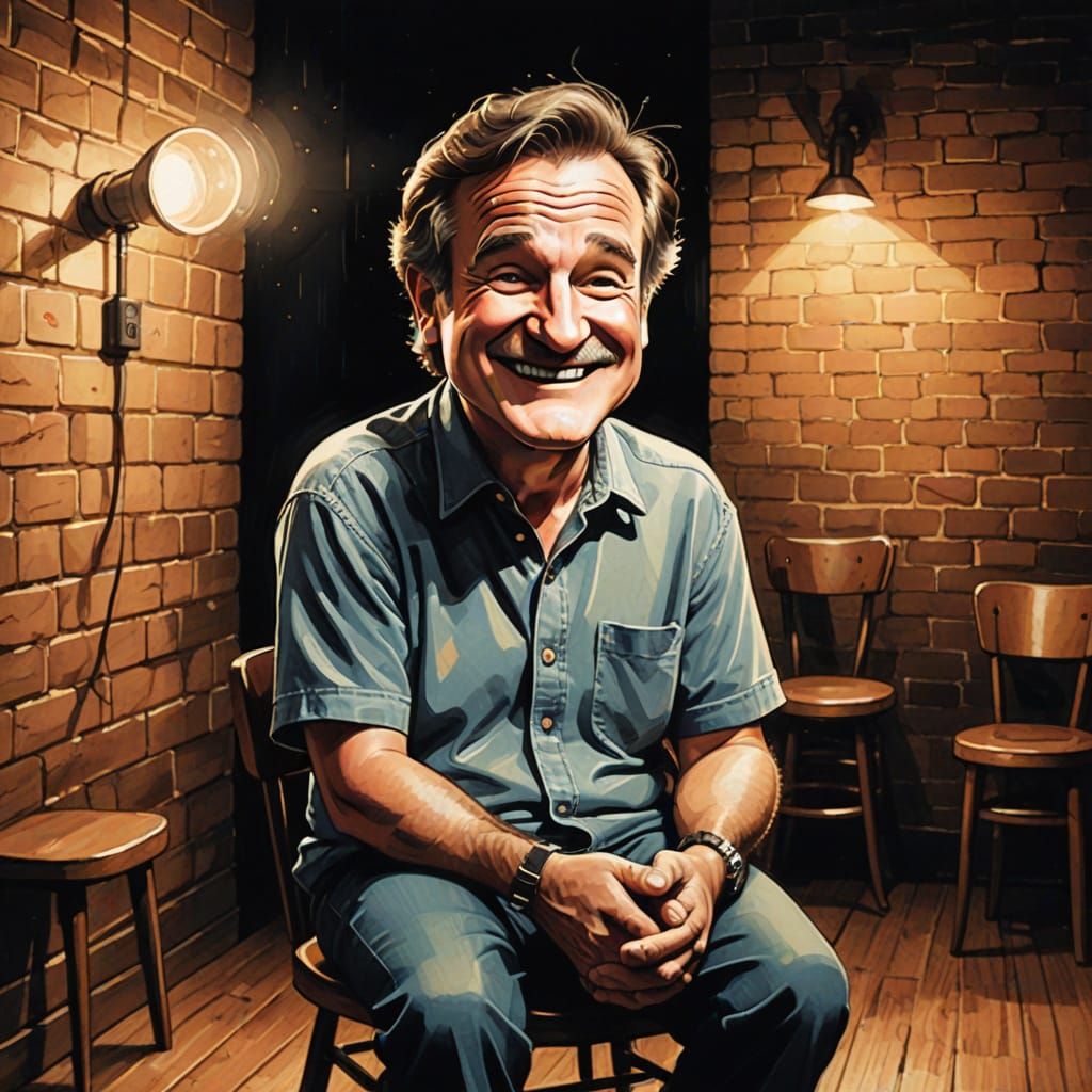 Emotional Comedy Icon Caricature in Marker Drawing Style