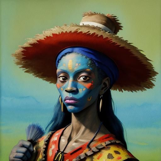 Voodoo Hat in Gouache Watercolor Style