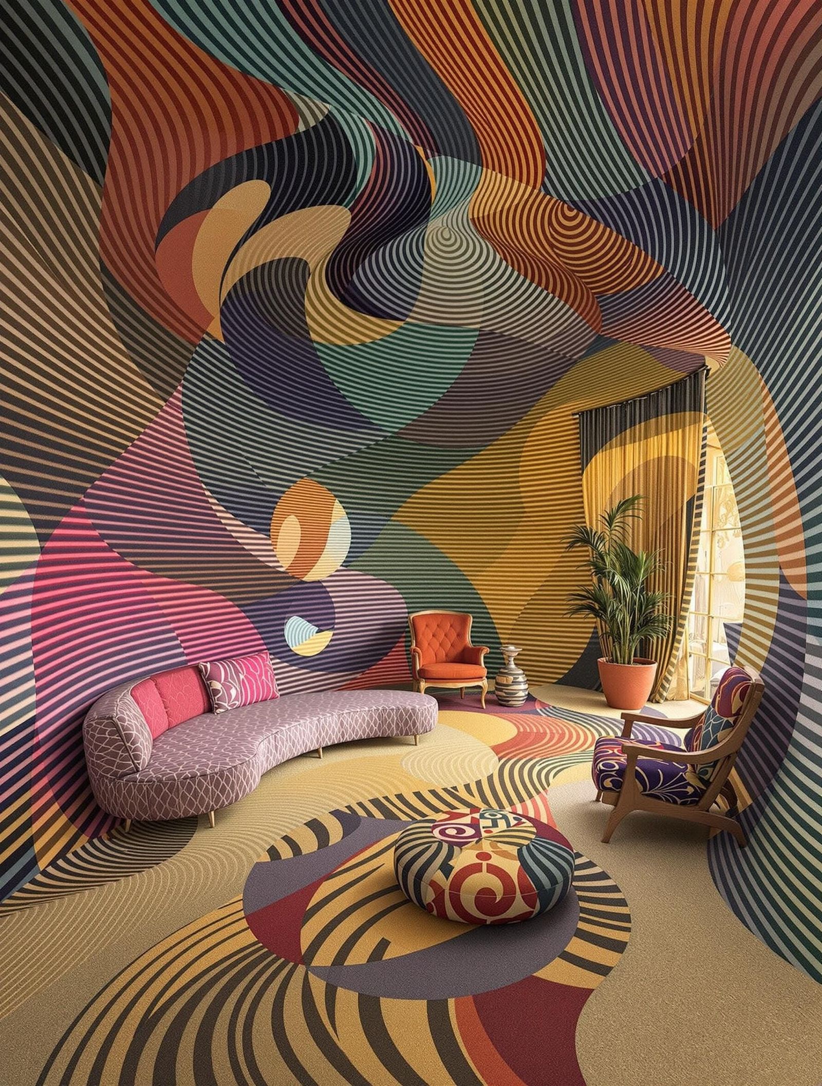 Unintentional Interior Optical Illusion Bowditch Curves