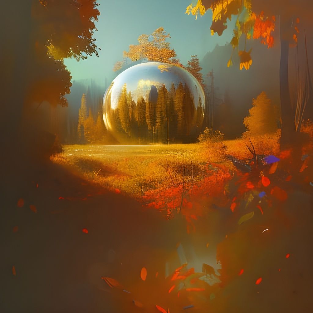 Autumn Forest in a Fantastical Digital Art Style