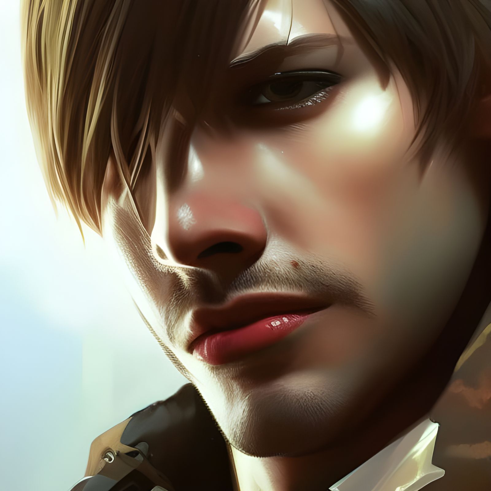 Leon S. Kennedy Portrait in Hyperdetailed Style