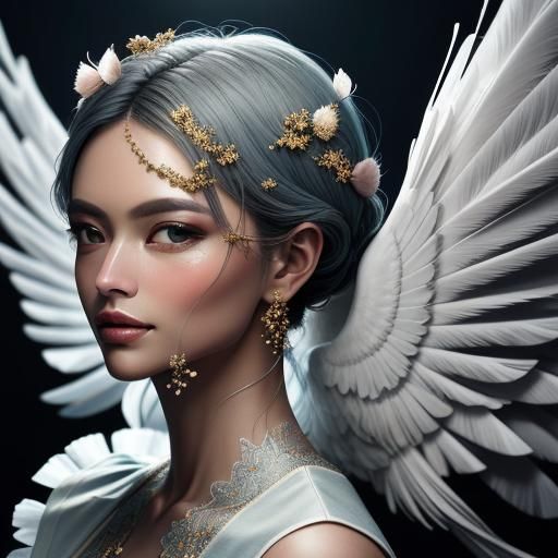 Ethereal Surrealism: Person in Swirling Clouds