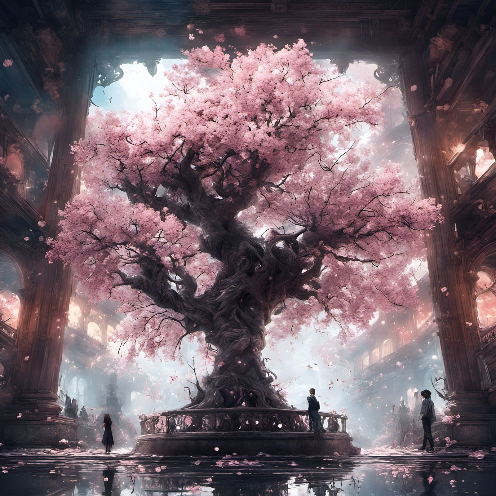 Cherry Blossom Tree with Intricate Details