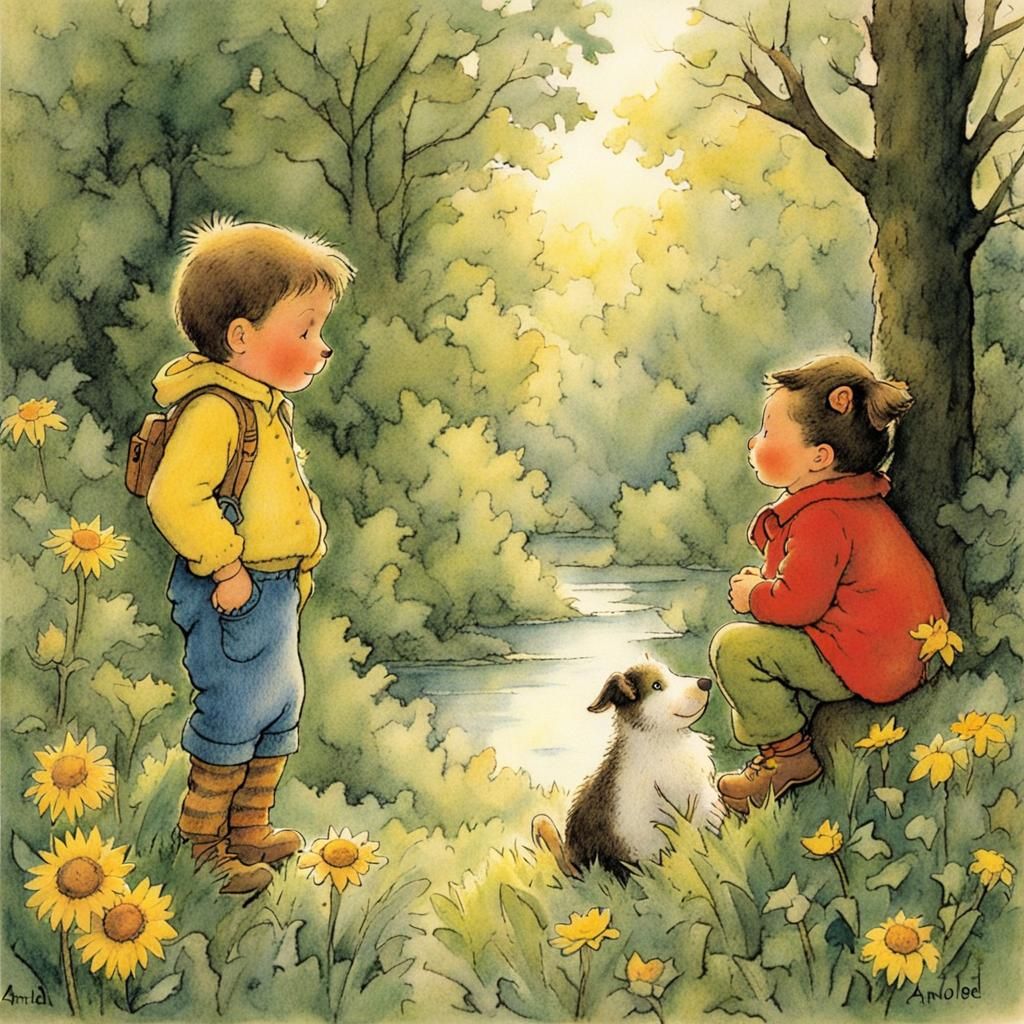 Charming Children's Book Style Illustration