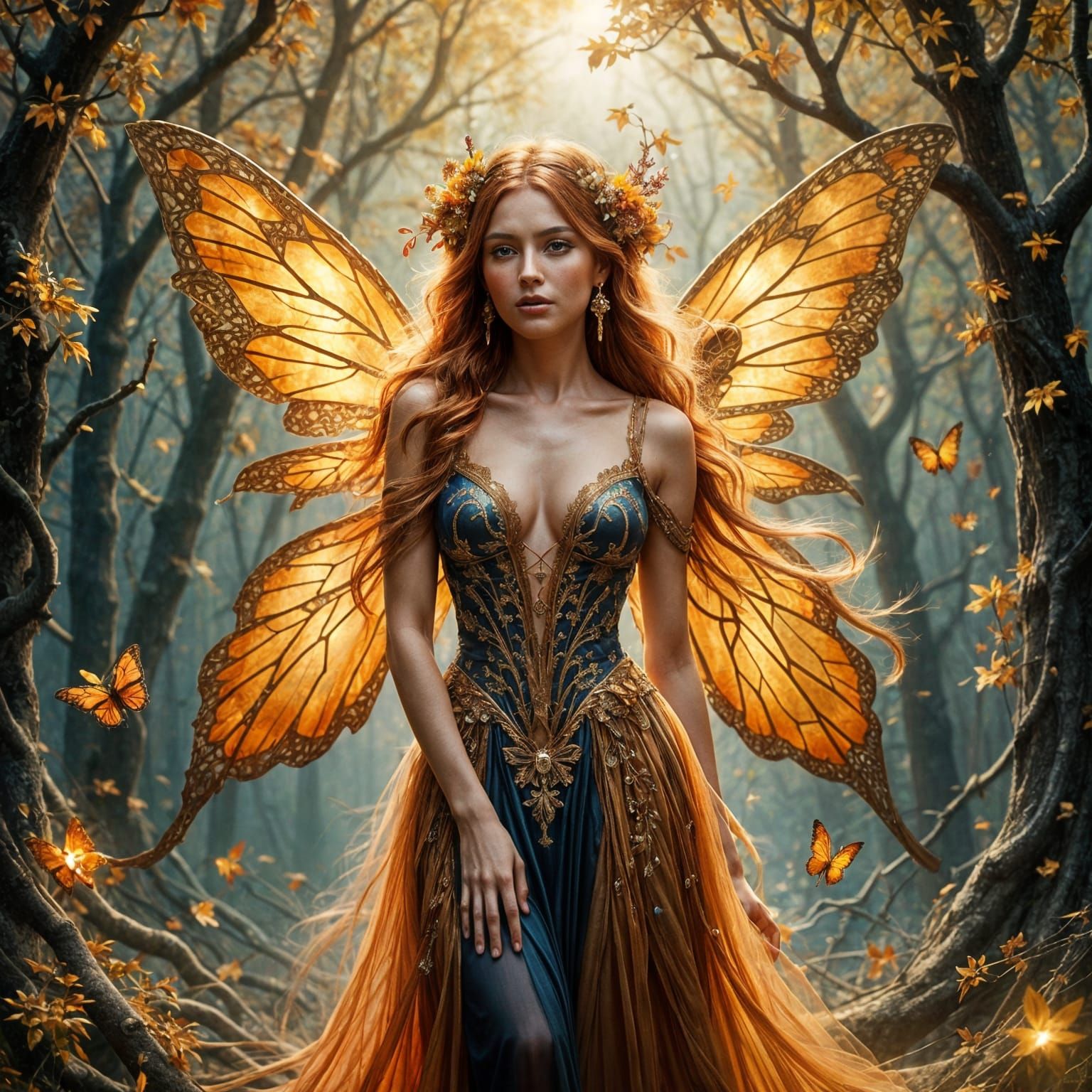 Autumn Fae Queen in Enchanted Forest