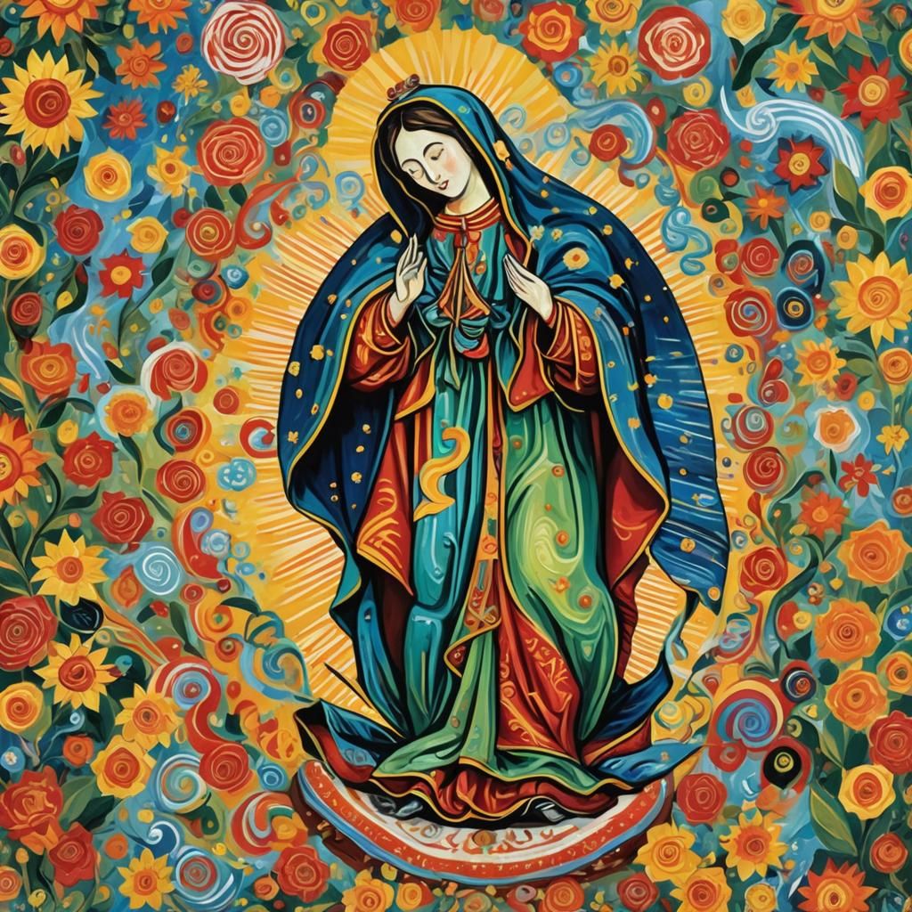 Virgen de Guadalupe in Van Gogh Style