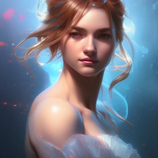 Aphrodite Portrait in Art Nouveau Style