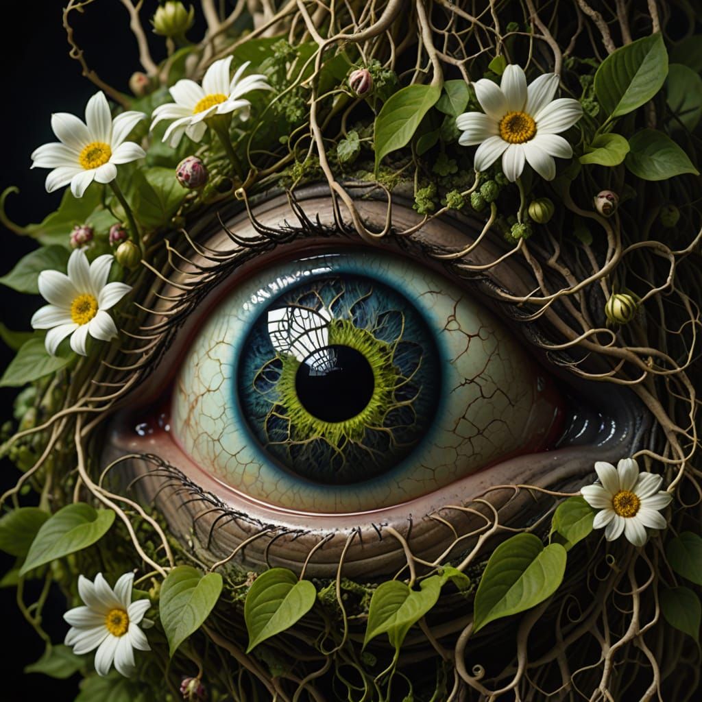 Surrealistic Macro Photography of a Melting Eyeball with Vib...