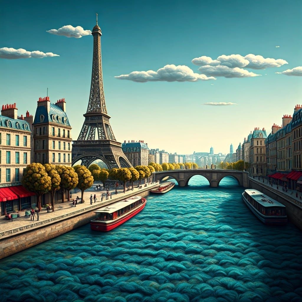 Paris Cityscape Crafted from Wool: A Whimsical Tapestry
