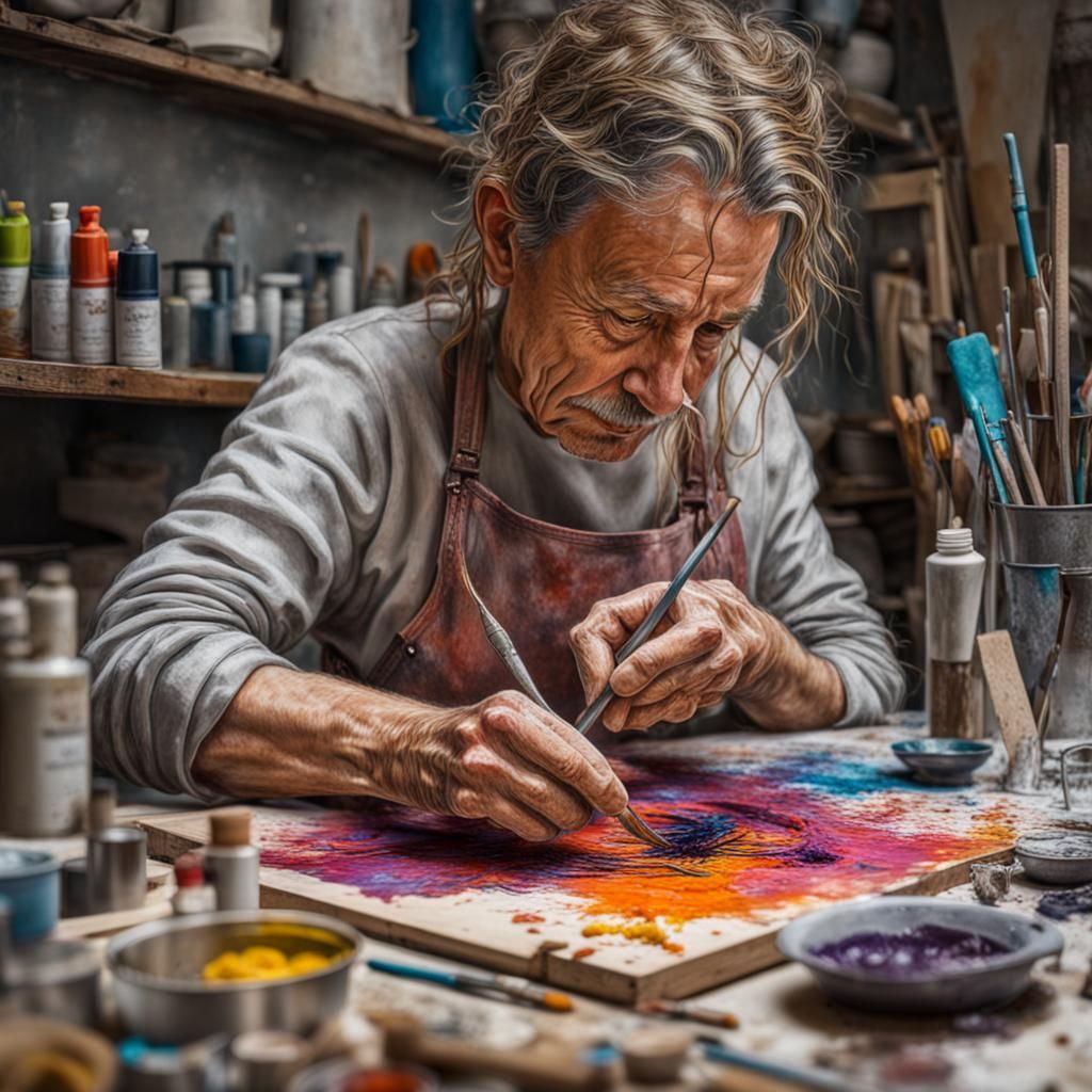 😀😂
A gifted artist : he can paint with his 2 hands at the same time ! / Un artist surdoué : il peut peindre avec ses 2...