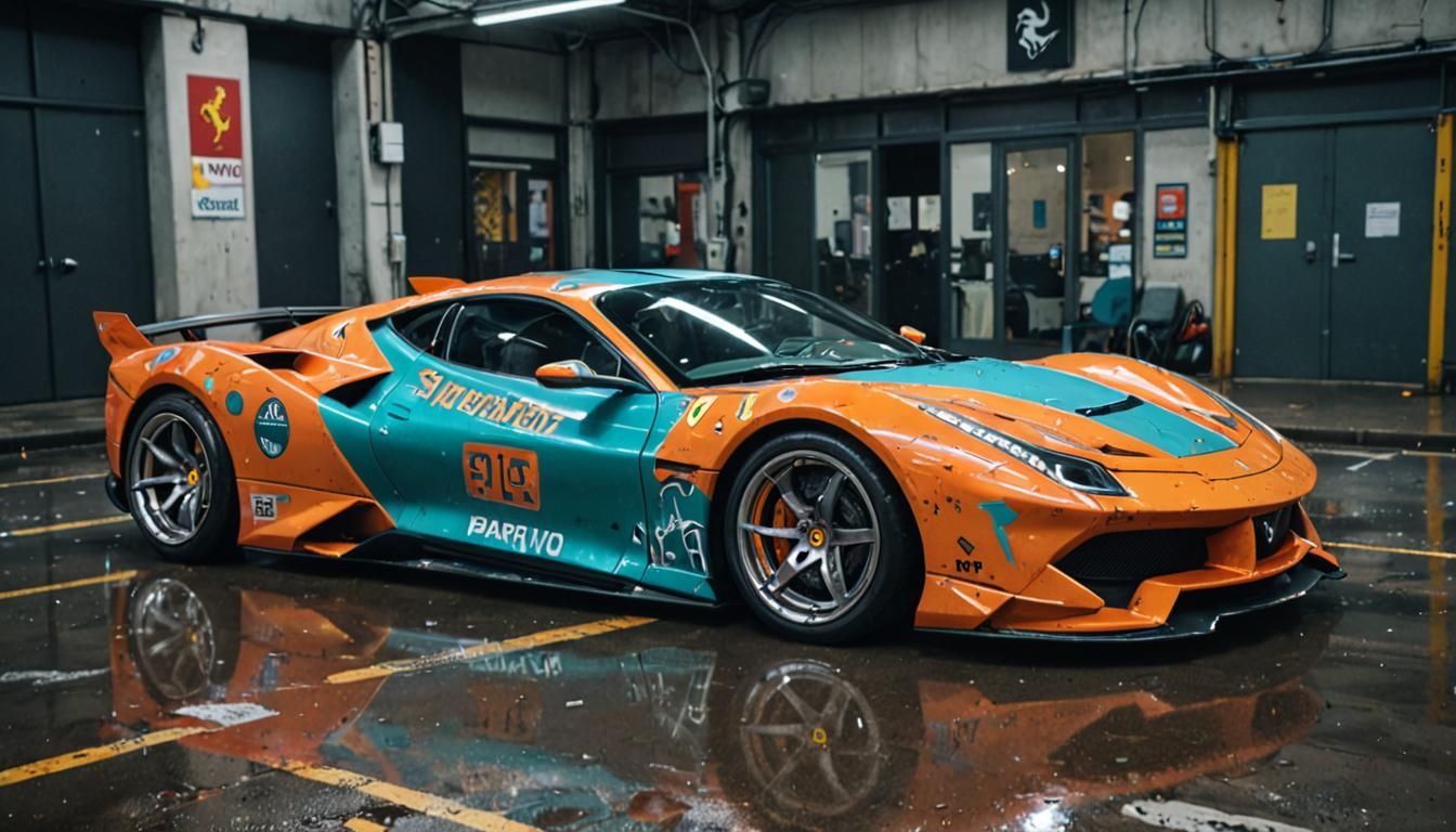 Futuristic Cyberpunk Vehicle with LED Lights