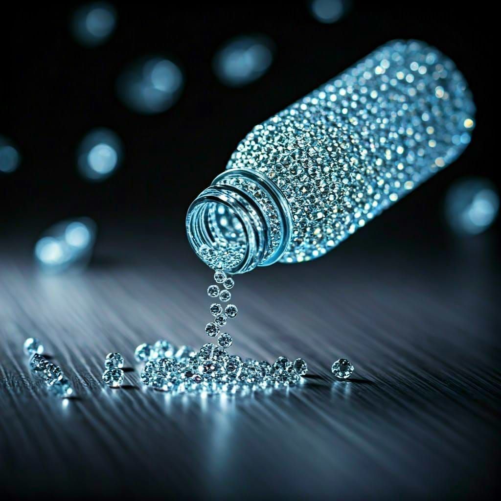 Diamond Water Bottle Spilling: Professional Photography