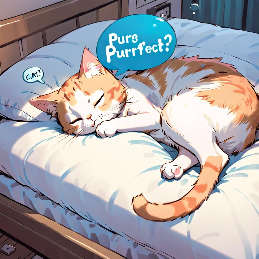 Cat Nap Comic Strip in Deep Color Style