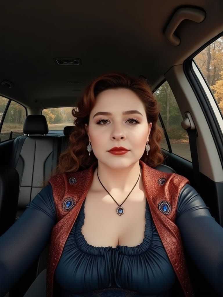 Regal Lady Adorned in Sapphire Jewels