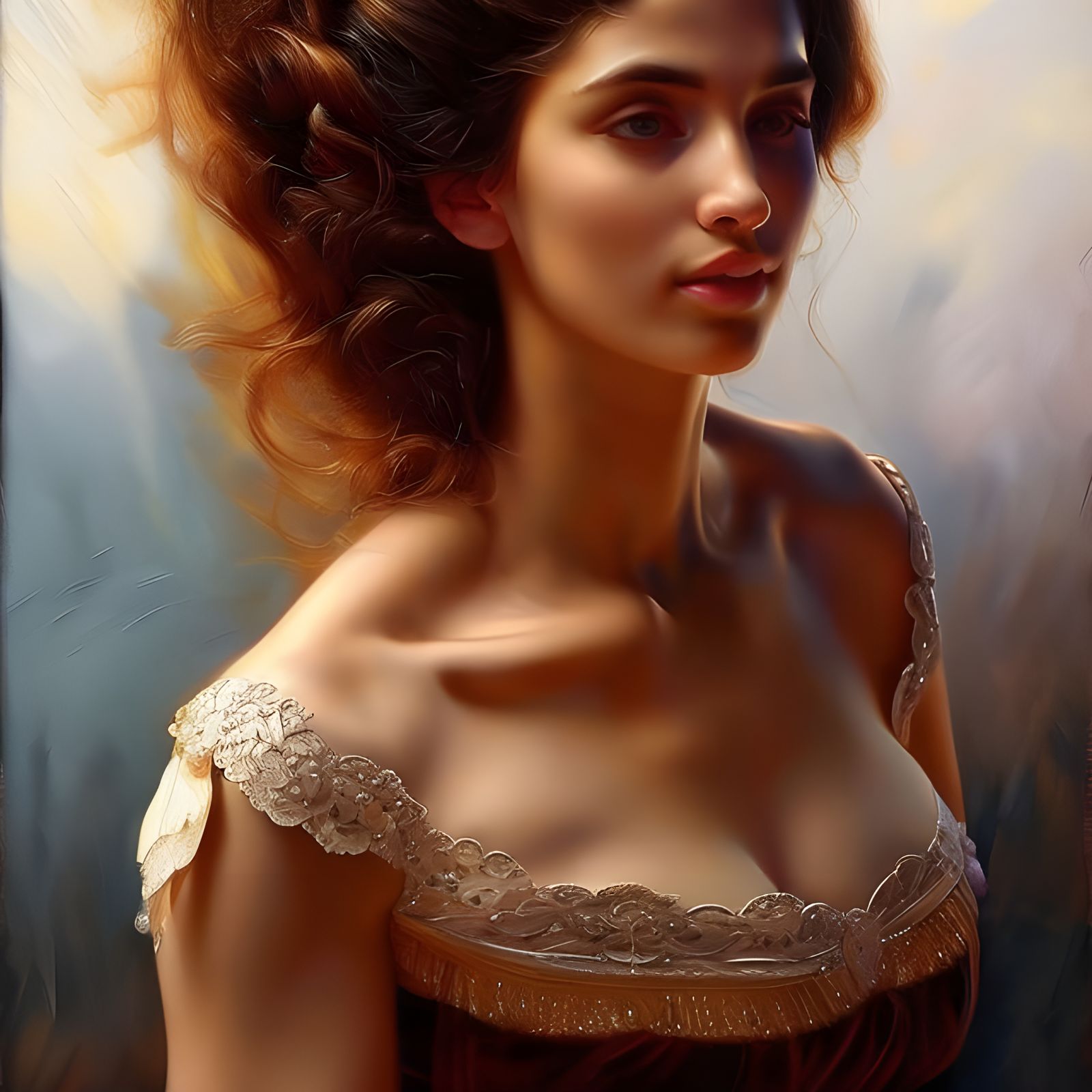 Ethereal Portrait in Hyperreal Painting Style