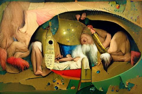 Nebuchadnezzar's Dream: A Bosch-Inspired Rockwell Painting