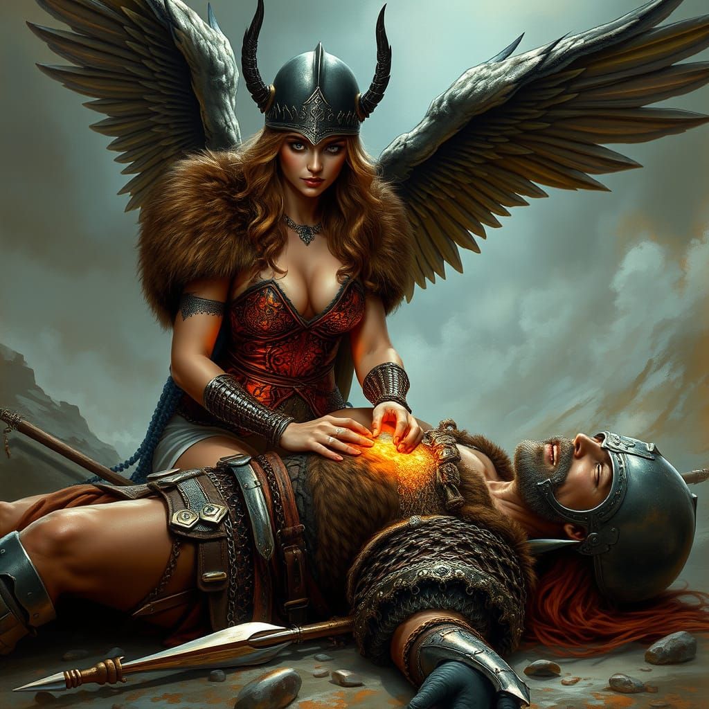 Valkyrie Warrior Goddess in Epic Fantasy Armor