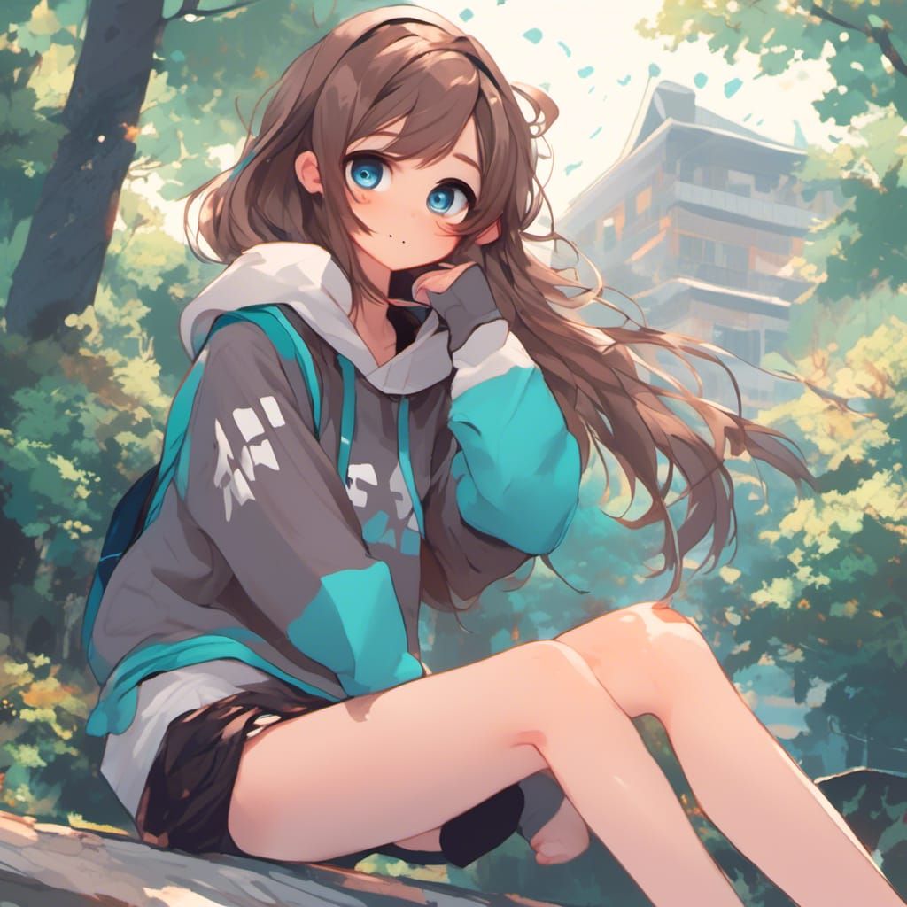 Cute Anime Girl in Kawaii Style