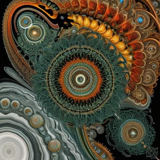 Microbiology in Haeckel Style: Surreal Expressionist Art