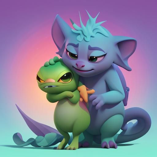 Cute Generous Creature in Pixar Disney Style