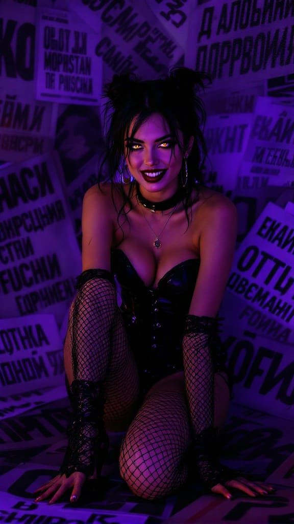 Halloween Temptress in Edgy Fashion Editorial