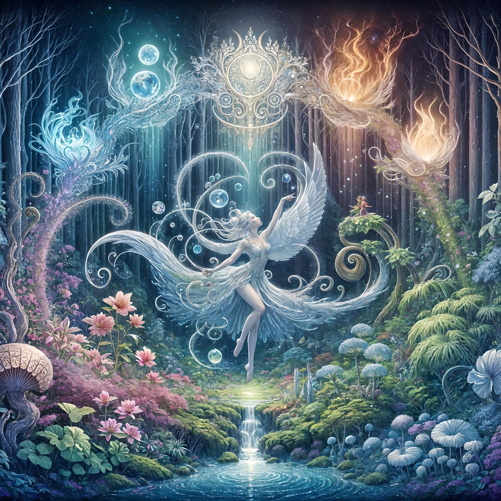 Elemental Entities Dance in Prismatic Forest: Fantasycore Ar...