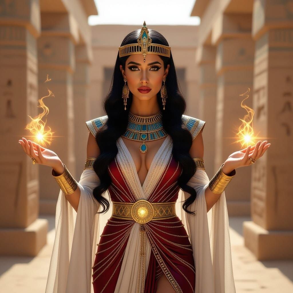 Ancient Egyptian Goddess Werethekau Radiates Mystique in a G...