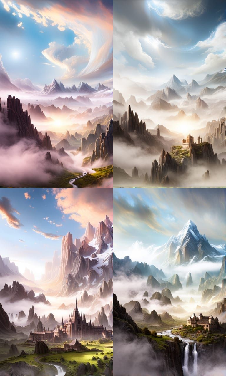 Mountain Valley River: Epic Cinematic Digital Painting