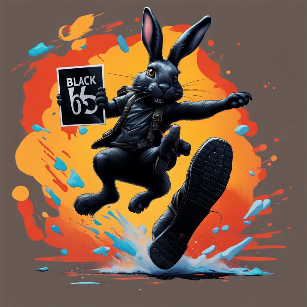 Black Rabbit Jumps from Boot in Splash Art