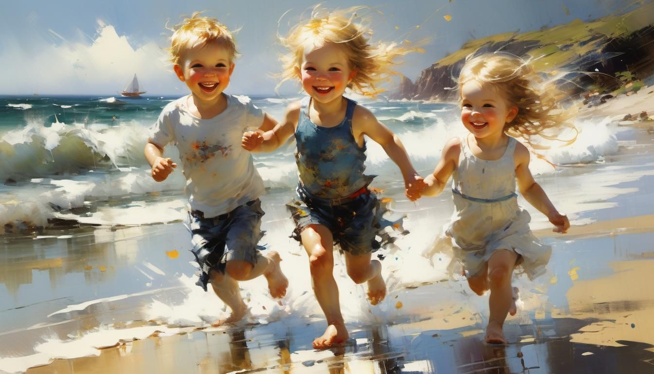 Joyful Toddlers Celebrate Summer on the Beach