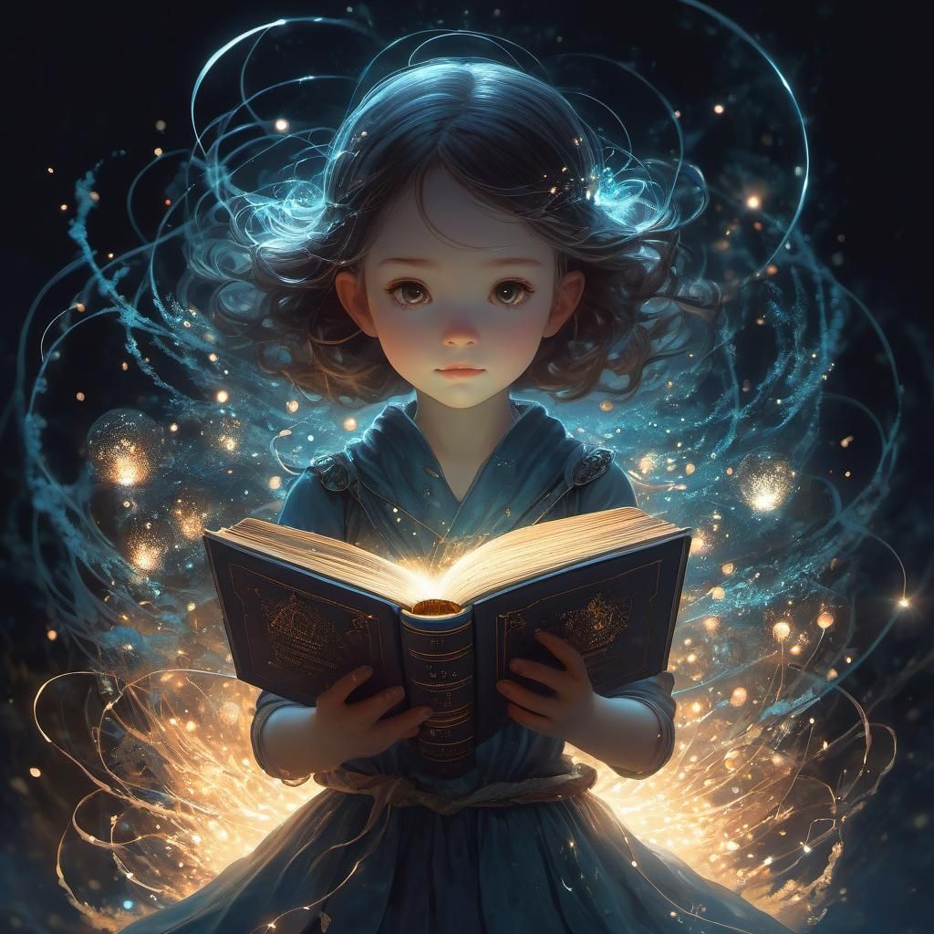 Fantasy Girl Casting Magic in Amano Style