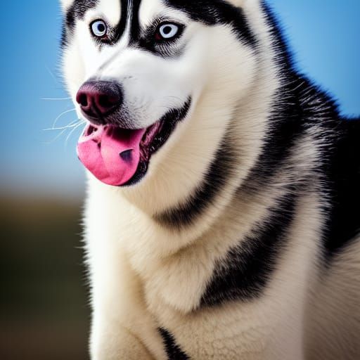 Majestic Husky Dog Captured with Bokeh Effect