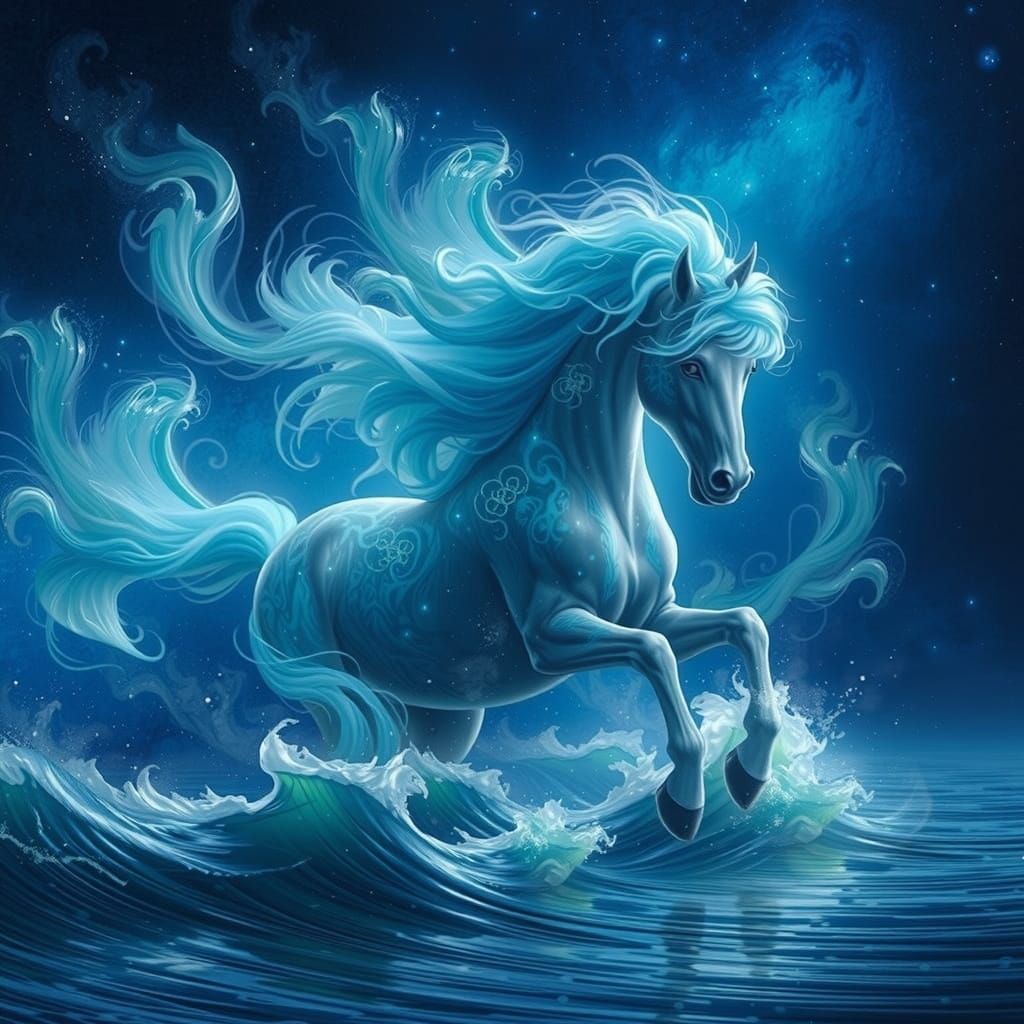 Ethereal Sea Goddess Emerges in Iridescent Glory