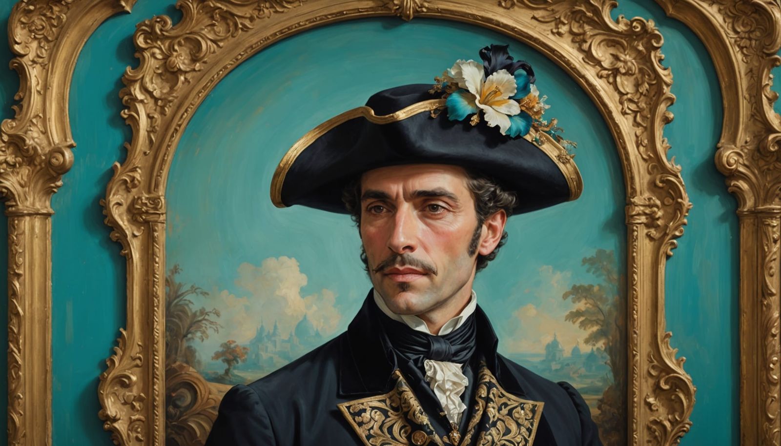 Rococo Portrait of Spanish Gentleman with Candle