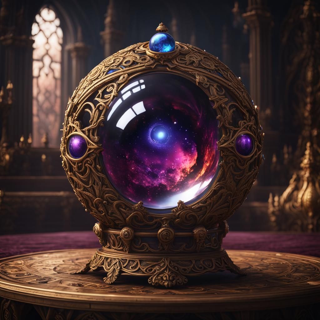 Crystal Ball Eye Jewel in Detailed Matte Painting