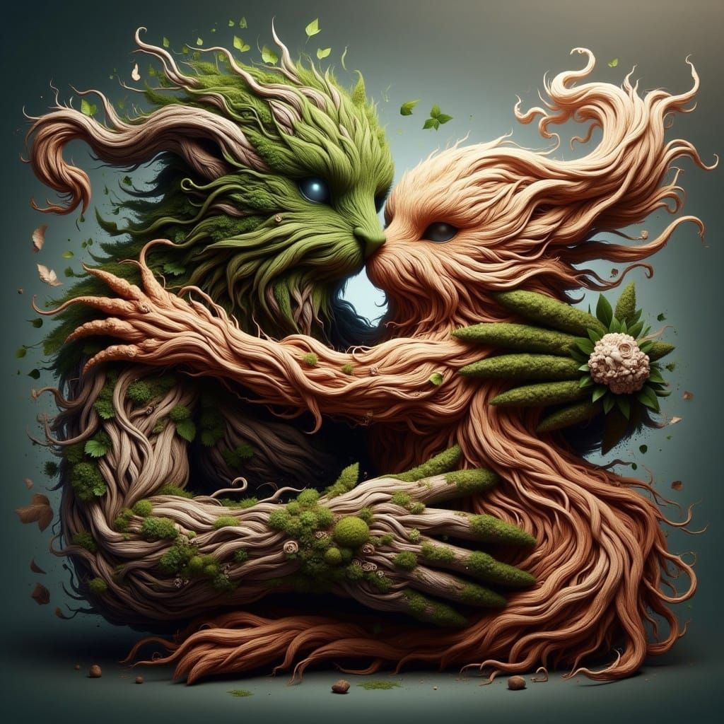 Vibrant Fuzzy Embrace in Terra Flux Aesthetic