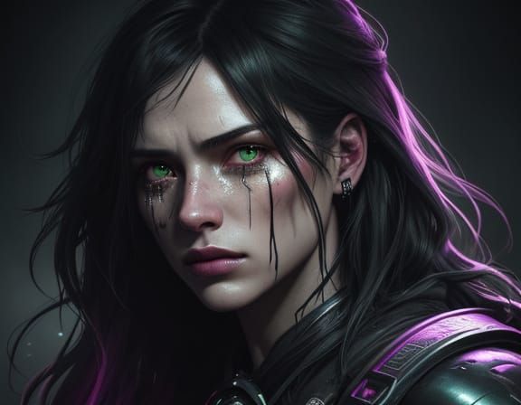 Moody Grunge Portrait in Triadic Colors