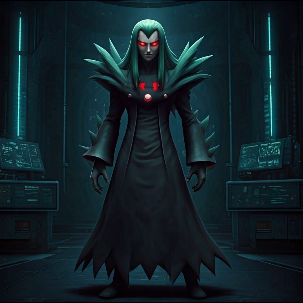 Confident Villain in Futuristic Laboratory