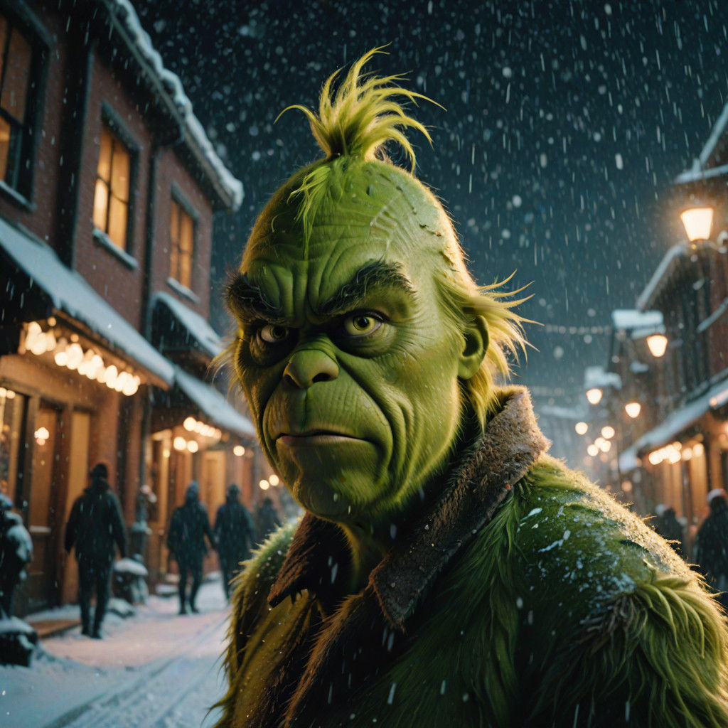 The Grinch Unleashes Chaos in a Snowy Town