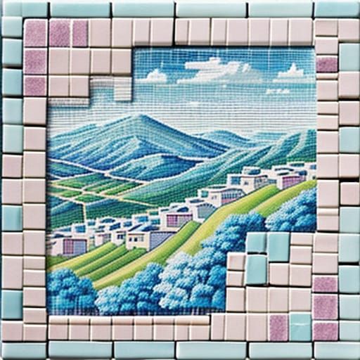 Serene Mosaic Village