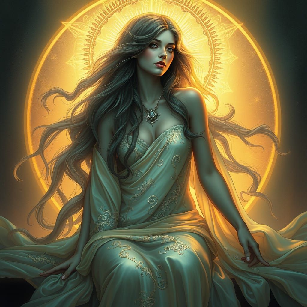Siren in Dreamy Art Nouveau Elegance