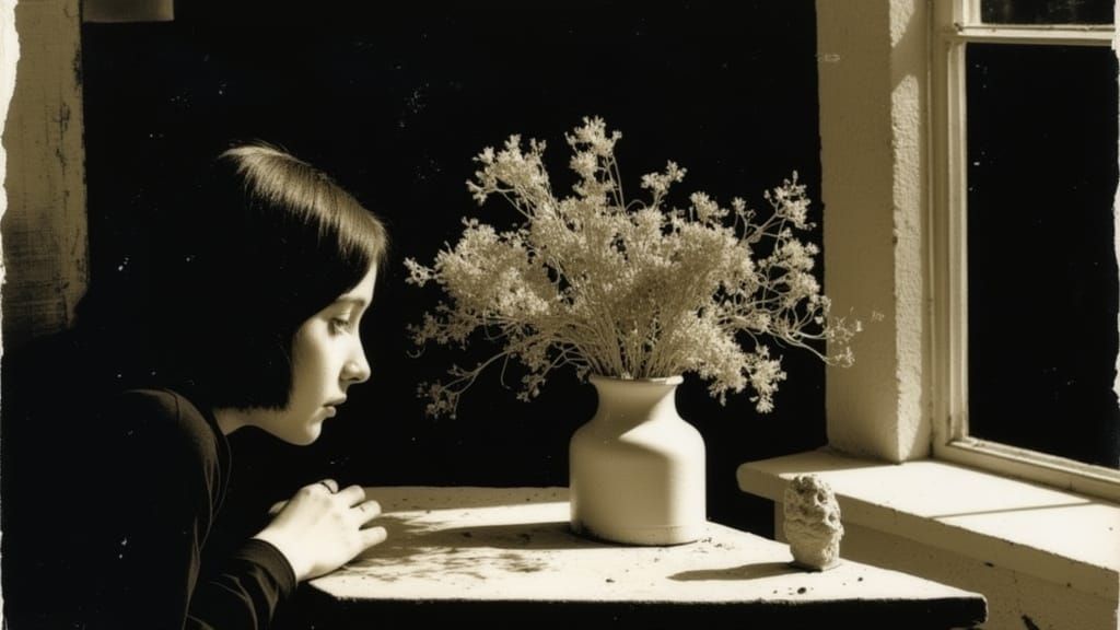 Everyday Scene with Wildflowers in a Quaint, Rural Landscape