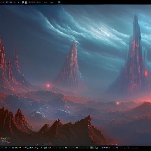Detailed Matte Painting of a Cosmic Ruler