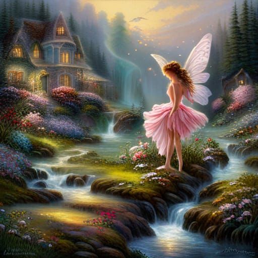 Ethereal Flower Fairy in Dreamy Mist