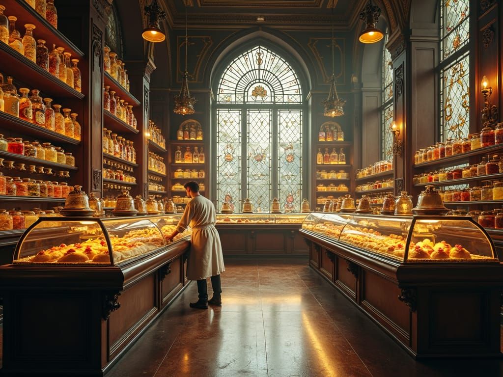 Master Pastry Chef in Elegant 19th-Century Pastry Shop