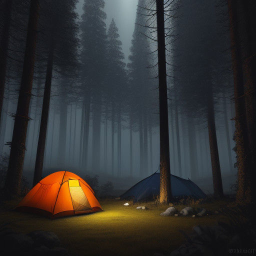 Campers in a Fantastical Night Sky