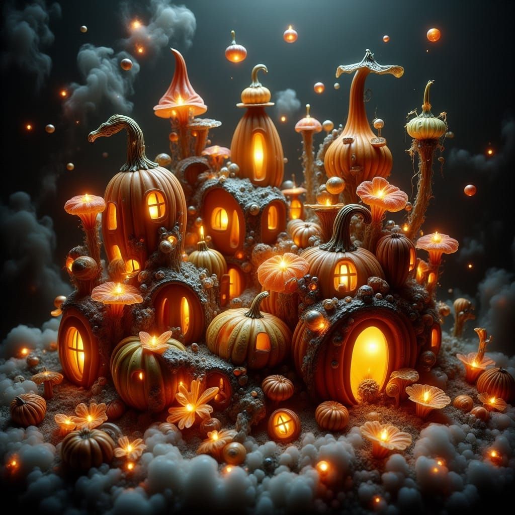 Miniature Pumpkin City in Enchanted Forest