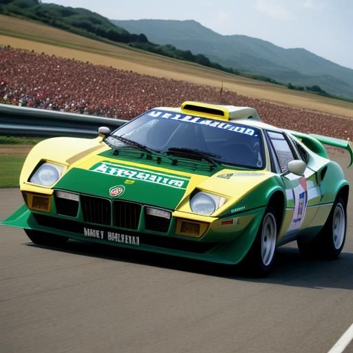 Lancia Stratos Rally Car in Anime Style